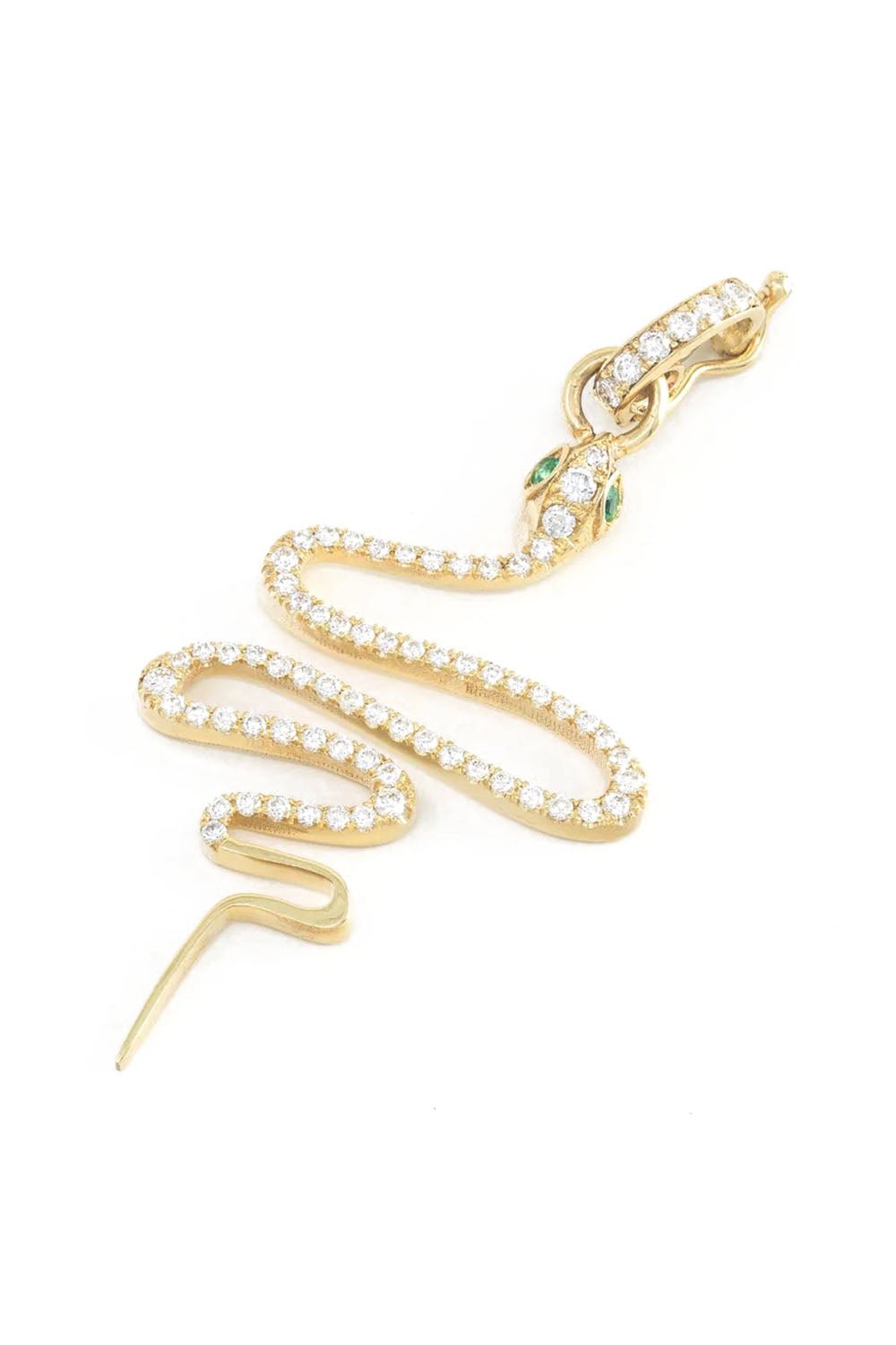 JENNA BLAKE-Mini Zig Zag Snake Charm-YELLOW GOLD