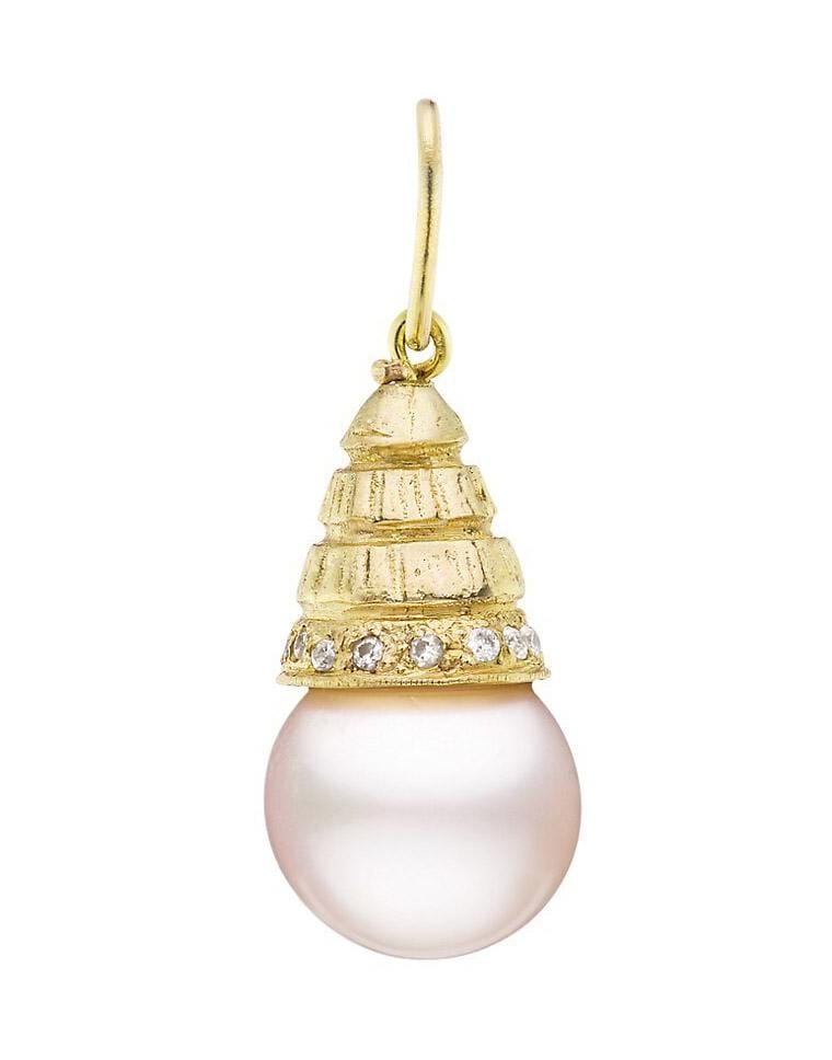 JENNA BLAKE-Pearl Sphere Charm-YELLOW GOLD
