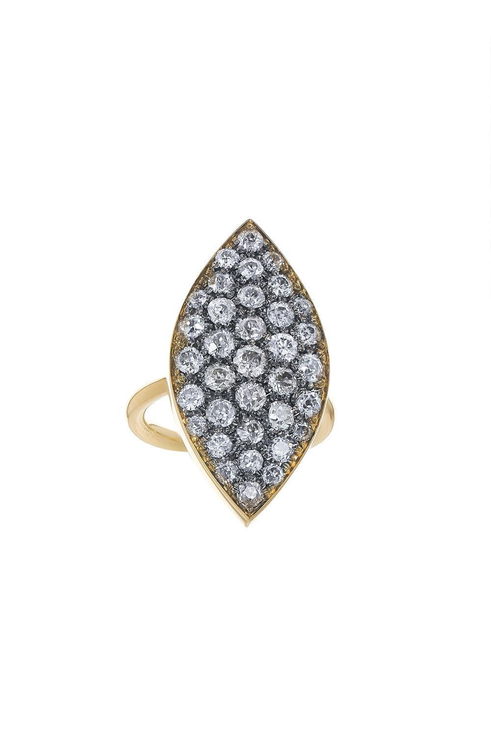 Diamond Palm Leaf Ring-YELLOW GOLD-6-JEWELRYFINE JEWELRING-JENNA BLAKE