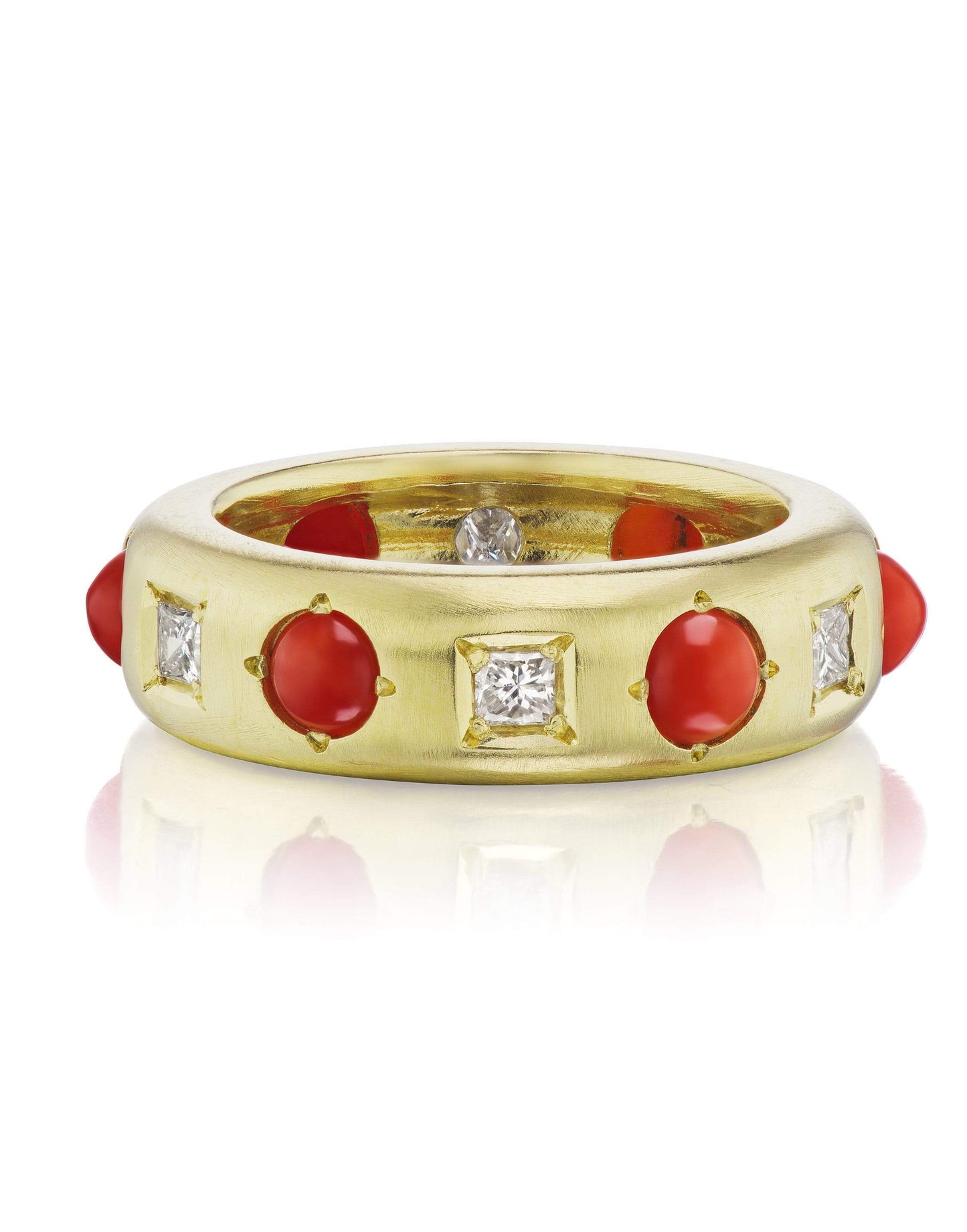 JENNA BLAKE-Coral and Diamond Band-YELLOW GOLD
