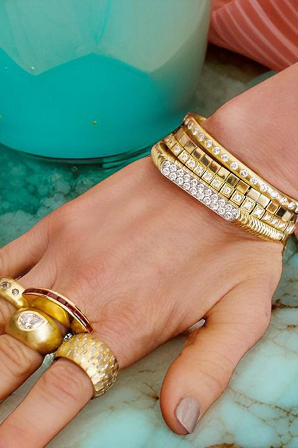 Pear Diamond Cigar Band Ring-YELLOW GOLD-6.5-JEWELRYFINE JEWELRING-JENNA BLAKE