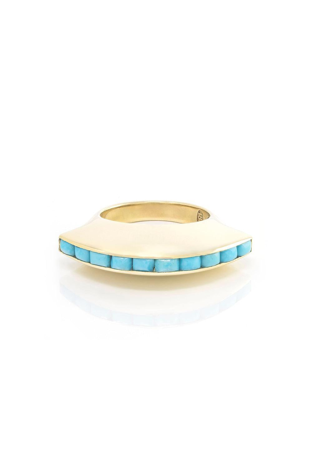 Turquoise Eclipse Ring-YELLOW GOLD-6.5-JEWELRYFINE JEWELRING-JENNA BLAKE