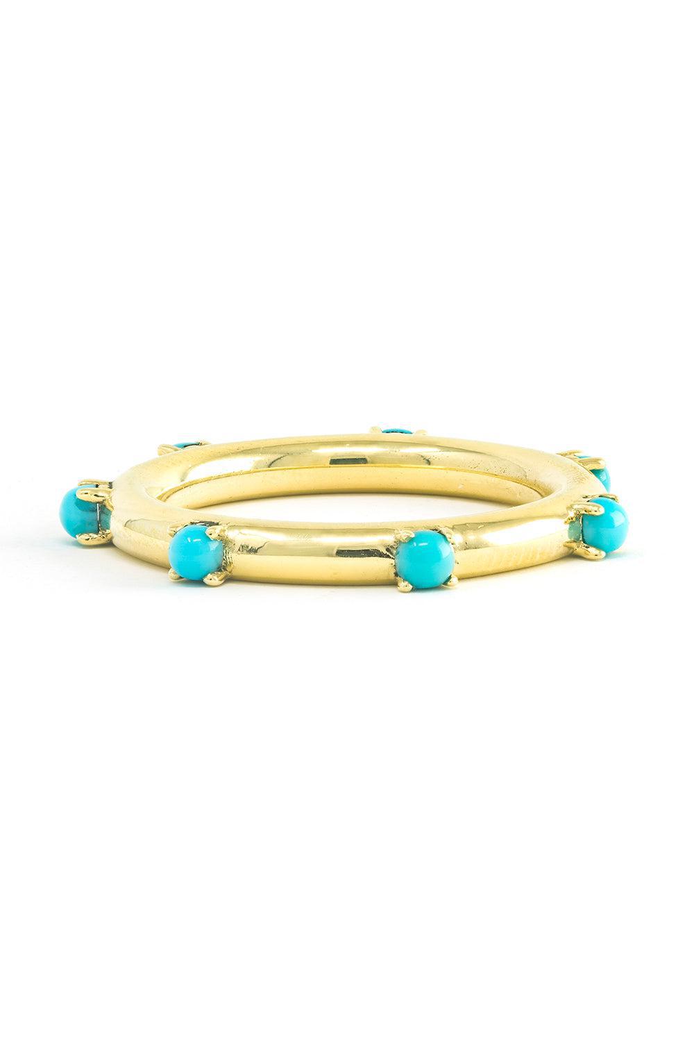 Turquoise Polka Dot Ring-YELLOW GOLD-6.5-JEWELRYFINE JEWELRING-JENNA BLAKE