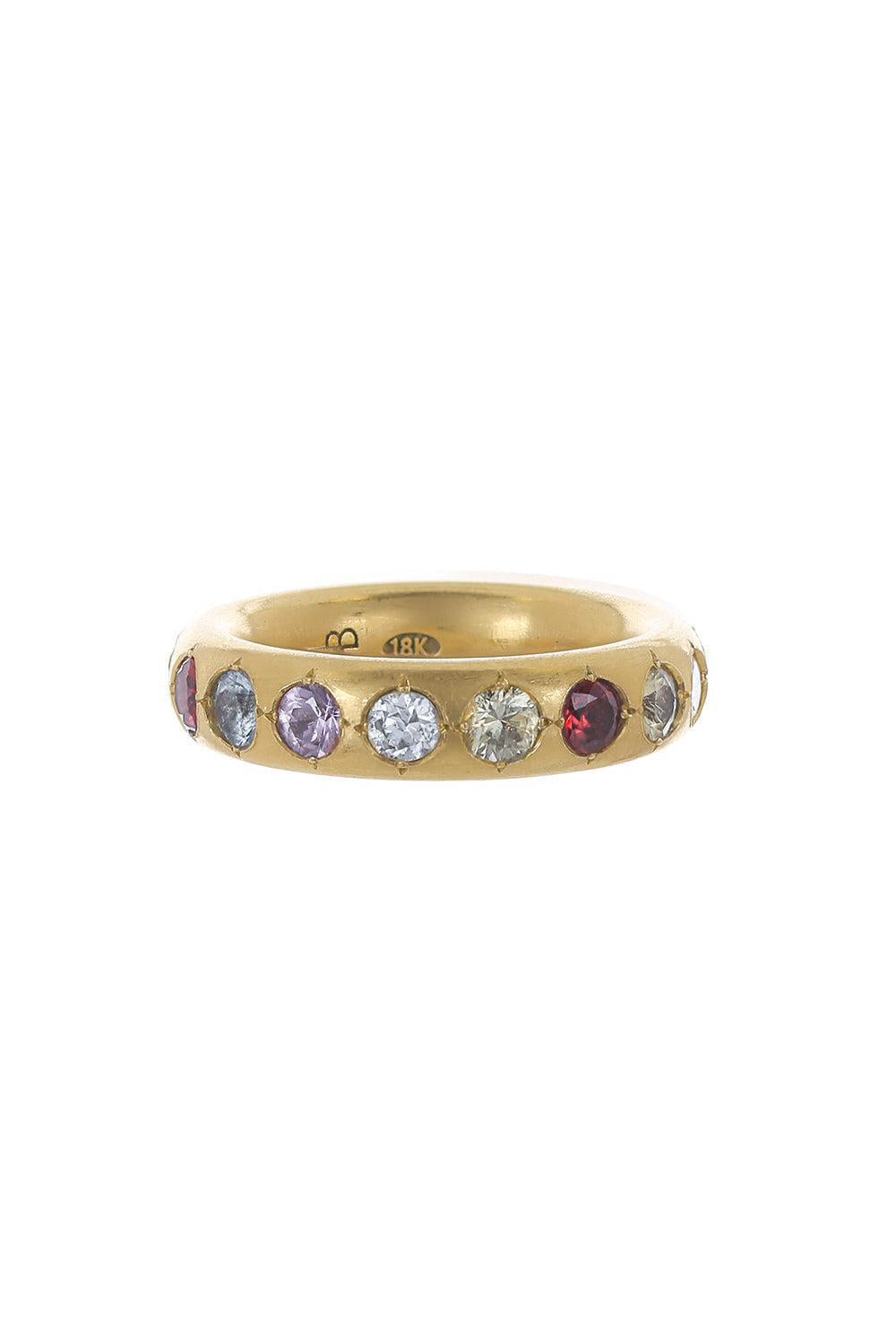 Sapphire Rainbow Gypsy Ring-YELLOW GOLD-6.75-JEWELRYFINE JEWELRING-JENNA BLAKE
