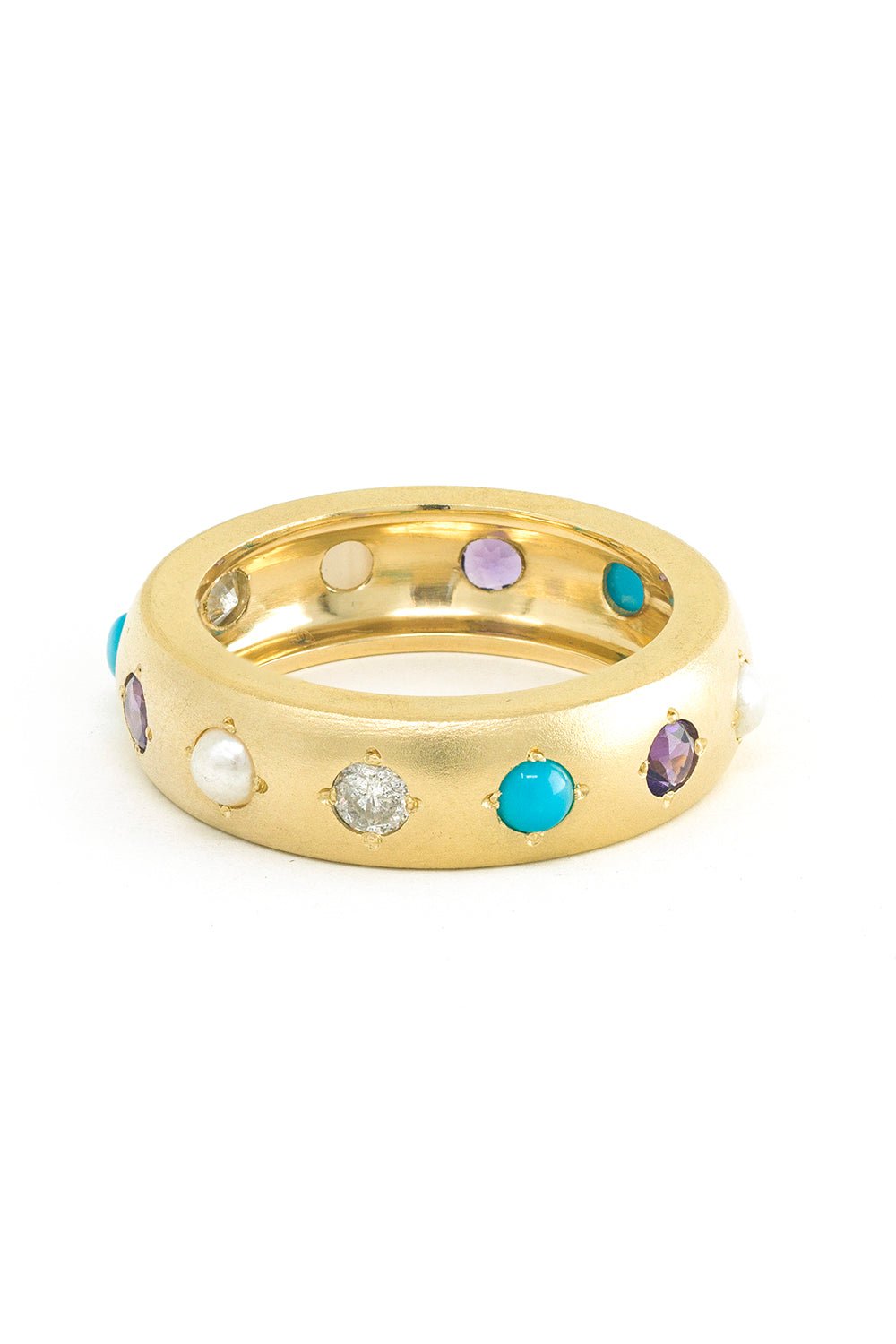 JENNA BLAKE-Multi Stone Gypsy Ring-YELLOW GOLD