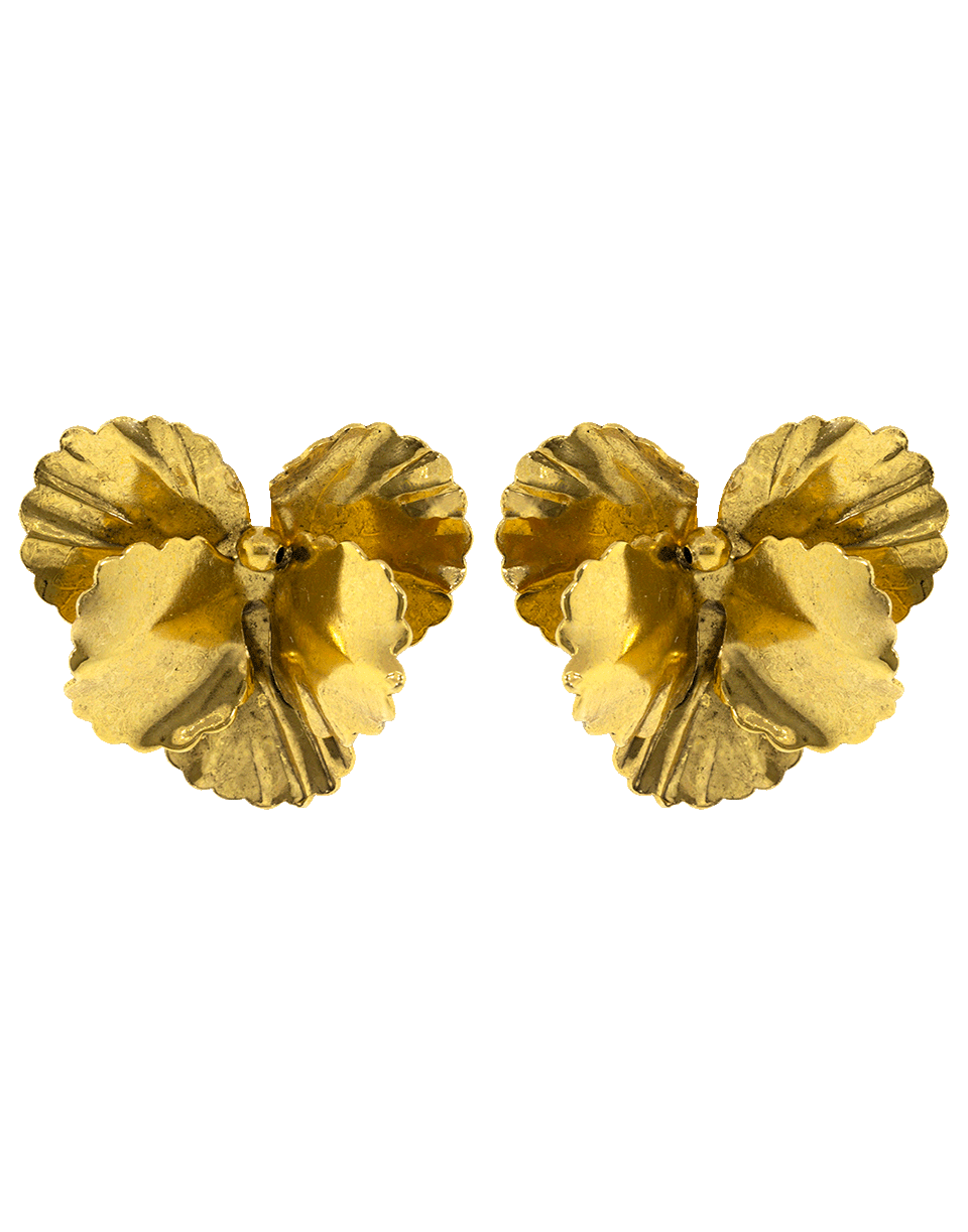 JENNIFER BEHR-Gold Pansy Earrings-GOLD