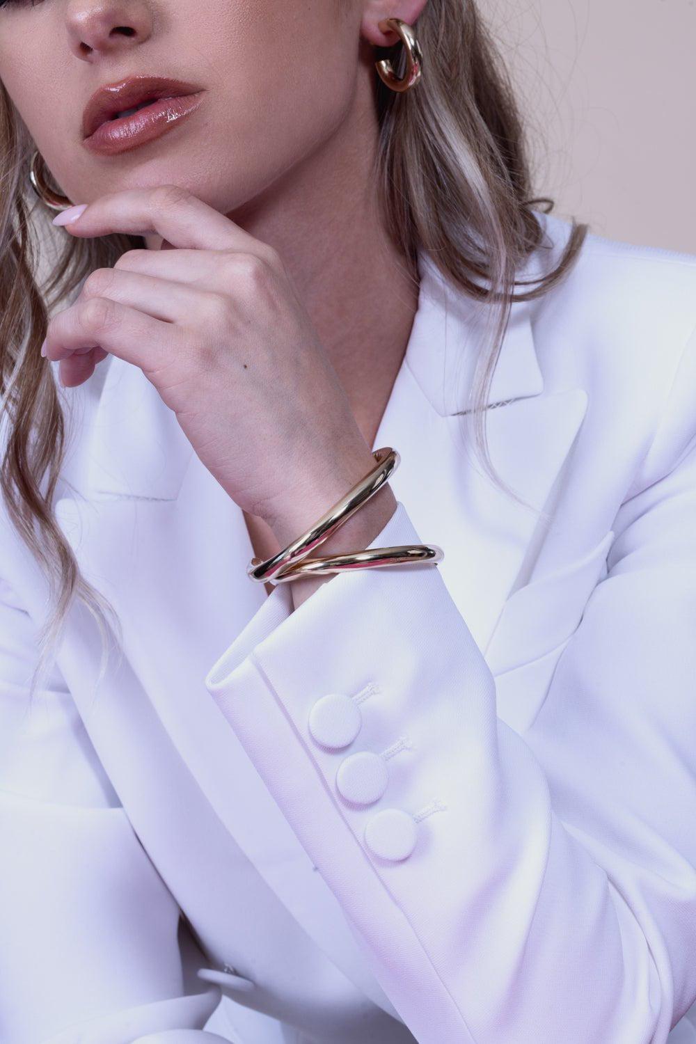 JENNIFER FISHER-Classic Cuff Bracelet-YELLOW GOLD