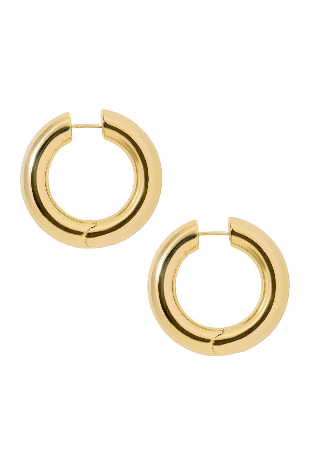 Samira Hinged Huggie Earrings - Yellow Gold -  0.75in