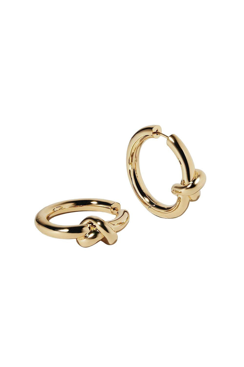 Baby Knot Hoop Earrings - 1.5in