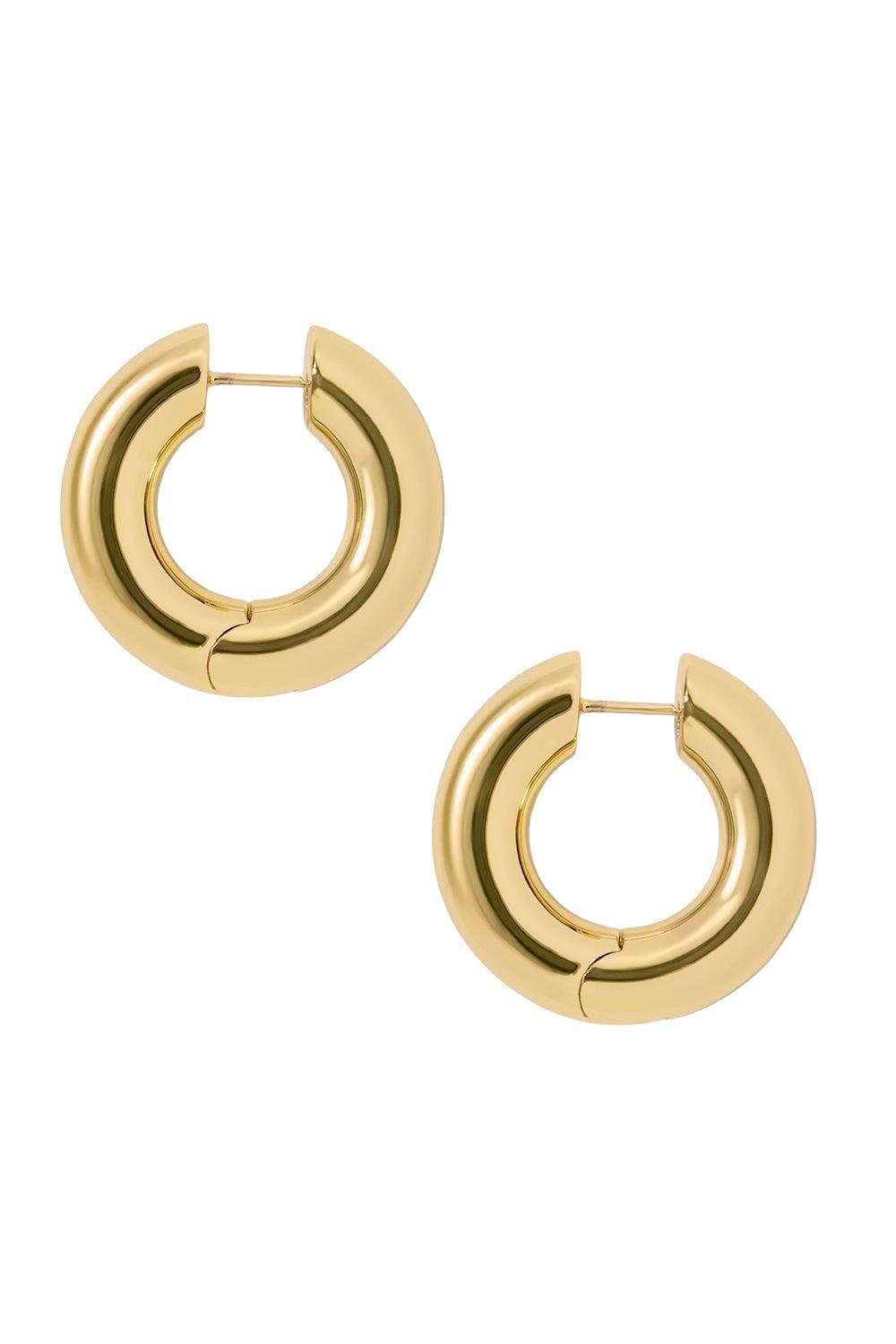 Micro Samira Hinged Huggie Earrings - Yellow Gold