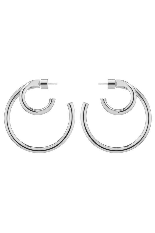 JENNIFER FISHER-Double Lilly Baby Hoop Earrings - 1.5in-