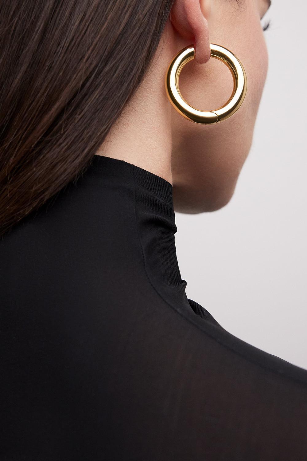 Mini Samira Hinged Hoop Earrings - 1in-SILVER-JEWELRYBOUTIQUEEARRING-JENNIFER FISHER