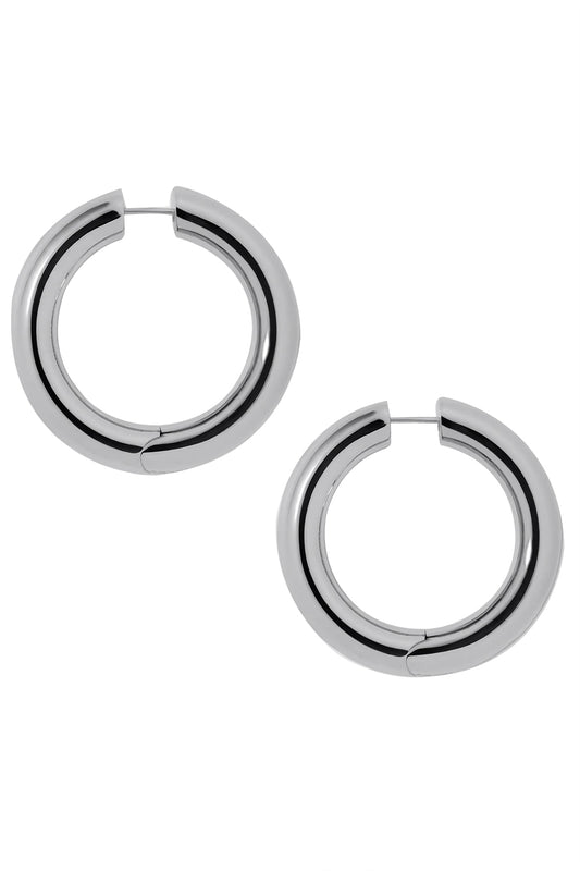 Mini Samira Hinged Hoop Earrings - Silver - 1in-SILVER-JEWELRYBOUTIQUEEARRING-JENNIFER FISHER