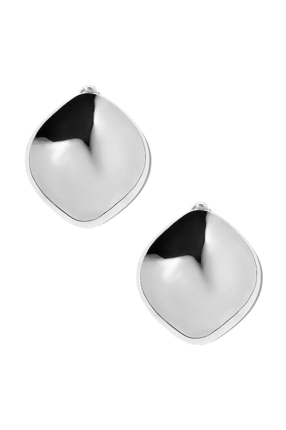 Puffy Cushion Earrings - Silver