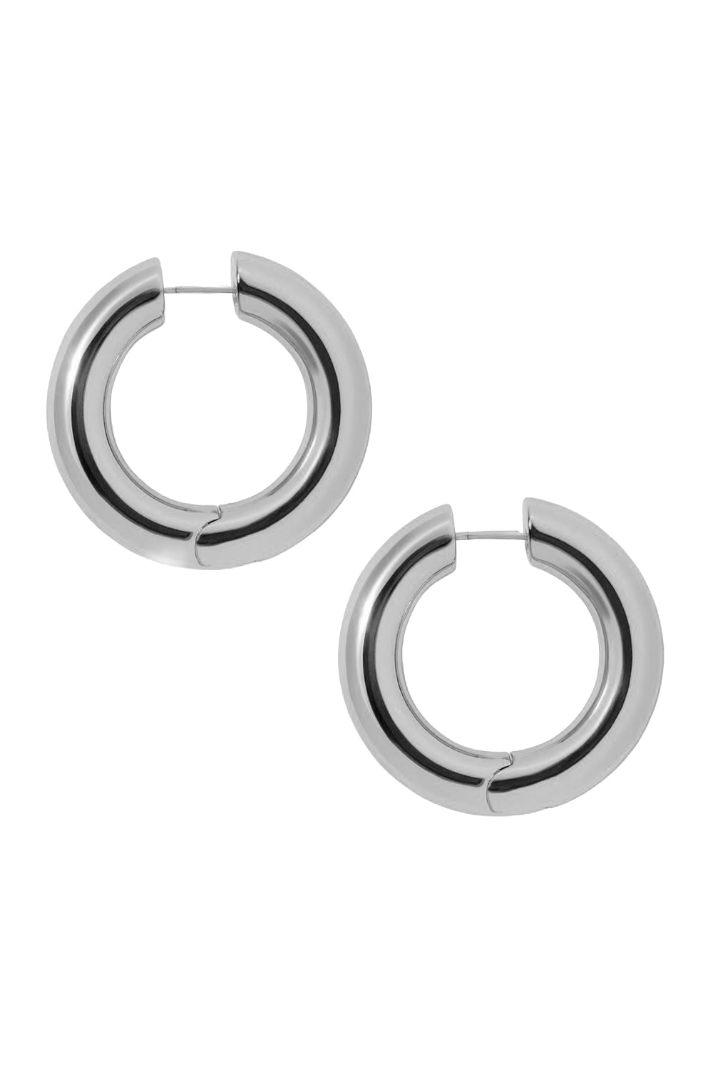 Samira Hinged Huggie Earrings - Silver -  0.75in