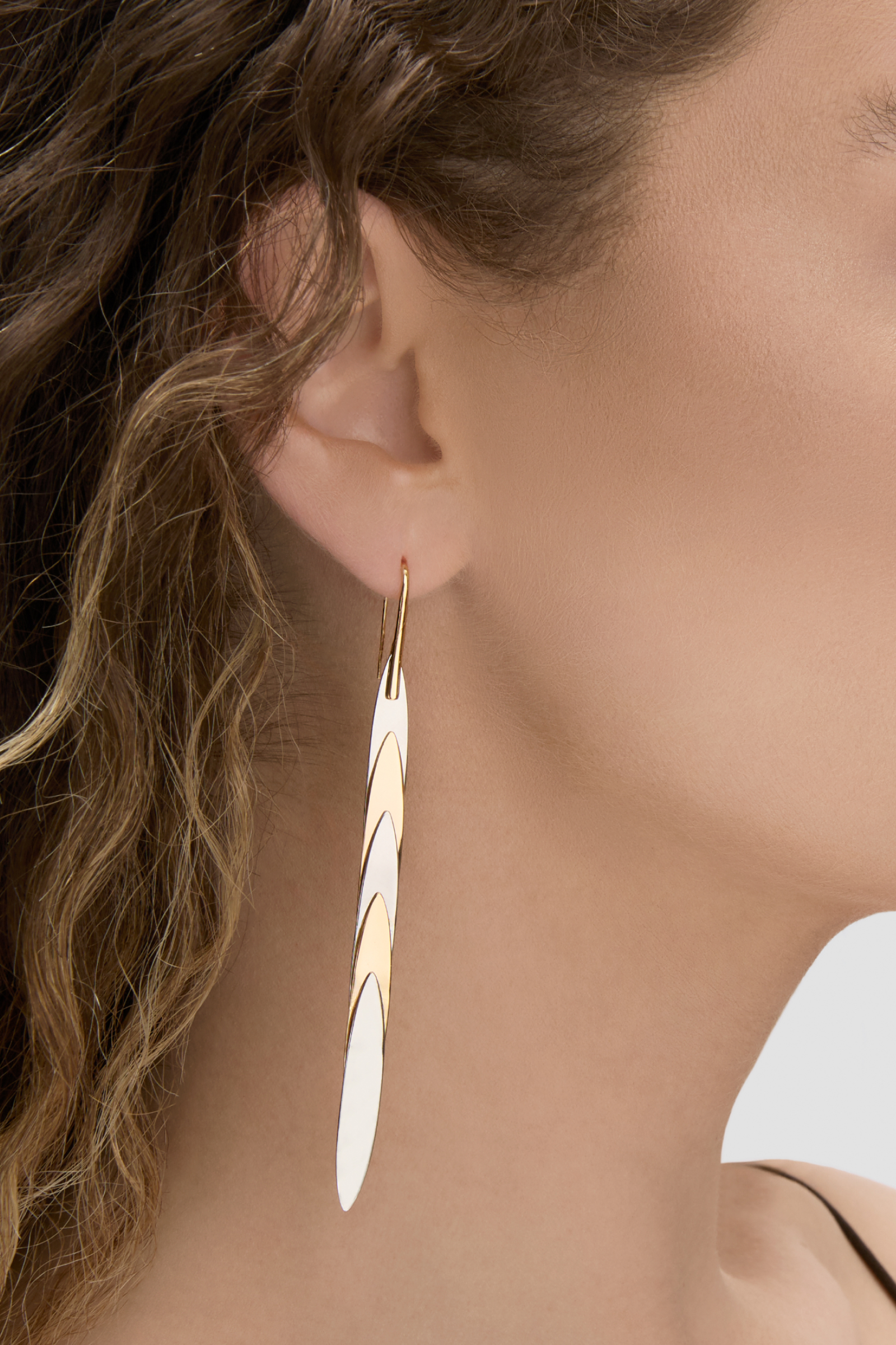 Long Feather Drop Earrings - Silver Yellow-SLVR YLW-JEWELRYBOUTIQUEEARRING-JENNIFER FISHER