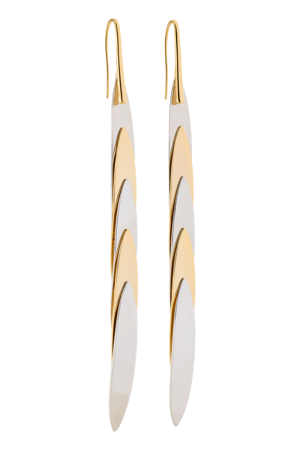 Long Feather Drop Earrings - Silver Yellow-SLVR YLW-JEWELRYBOUTIQUEEARRING-JENNIFER FISHER