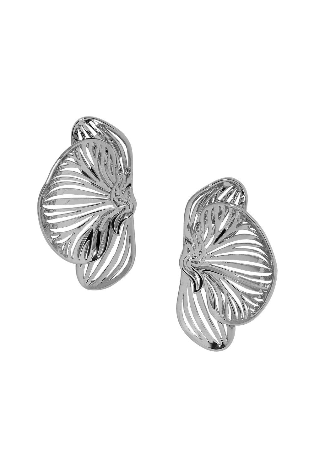Small Orchid Earrings - White