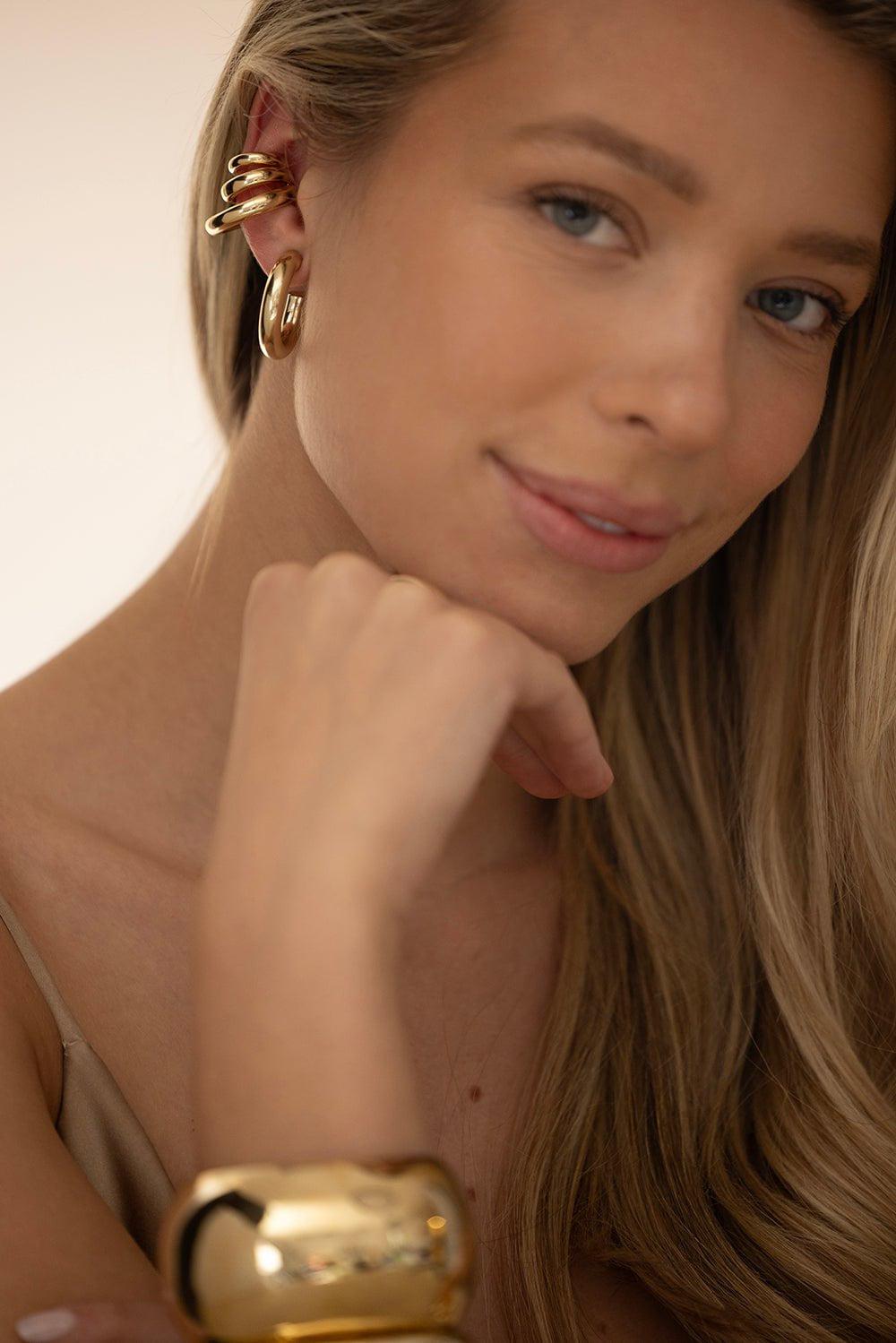 JENNIFER FISHER-Ascending Ear Cuff-YELLOW GOLD