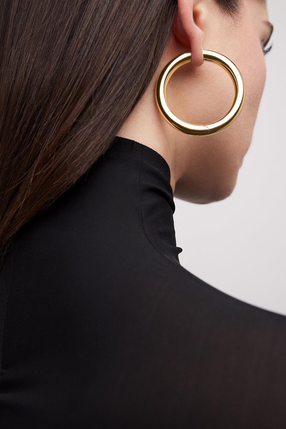 Baby Samira Hinged Hoop Earrings - Yellow Gold - 1.5in-YELLOW GOLD-JEWELRYBOUTIQUEEARRING-JENNIFER FISHER