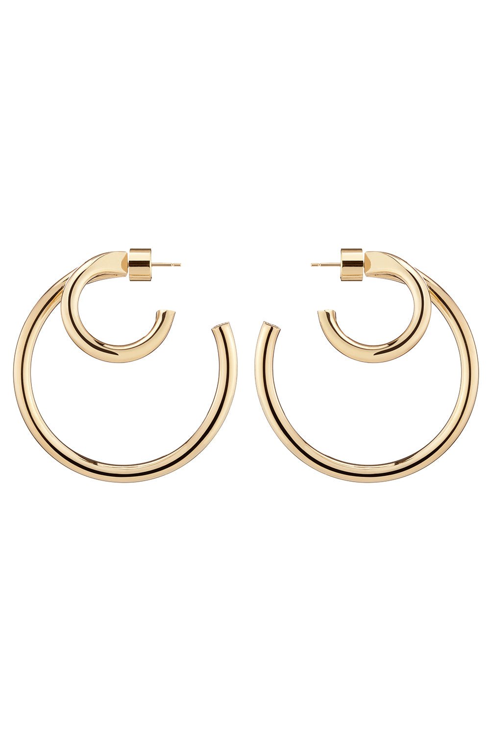 JENNIFER FISHER-Double Lilly Baby Hoop Earrings - 1.5in-YELLOW GOLD