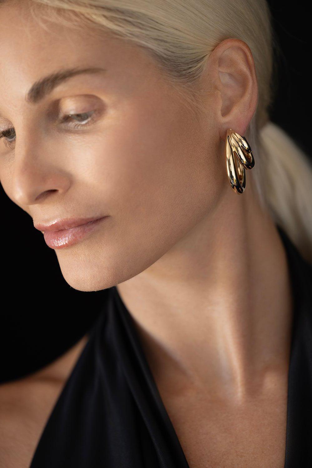 JENNIFER FISHER-Elise Mini Hoop Earrings - 1in-YELLOW GOLD