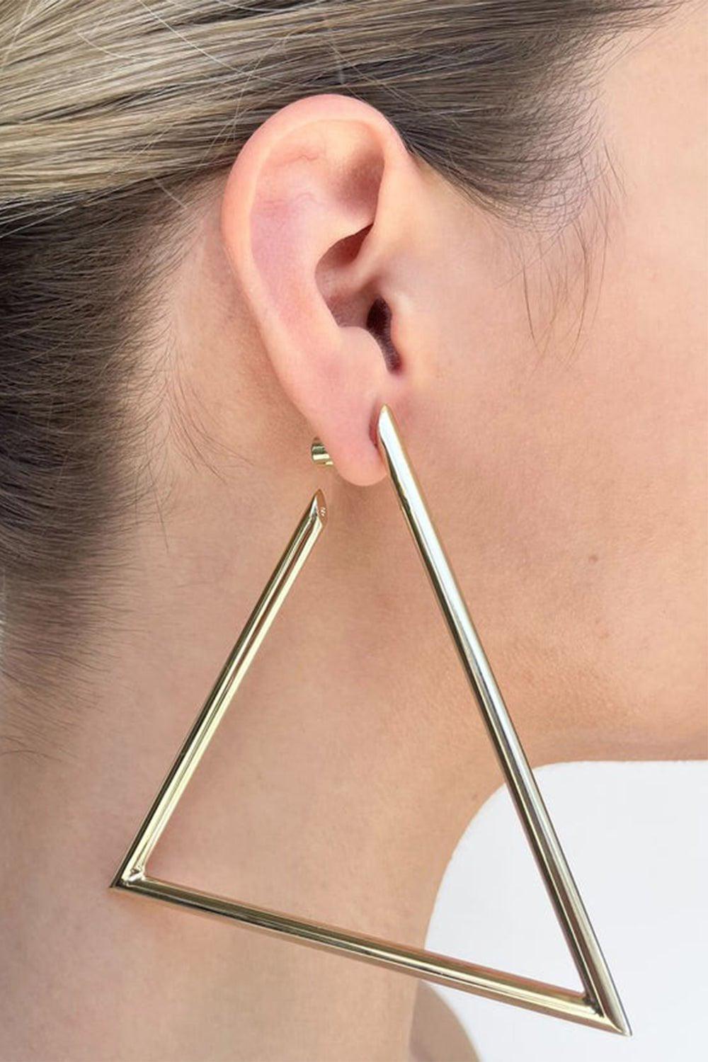 JENNIFER FISHER-Elle Hoop Earrings - 3.5"-YELLOW GOLD