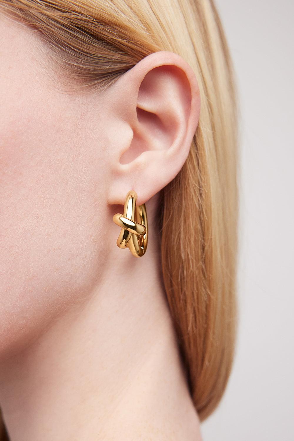 Knot Huggie Earrings-YELLOW GOLD-JEWELRYBOUTIQUEEARRING-JENNIFER FISHER