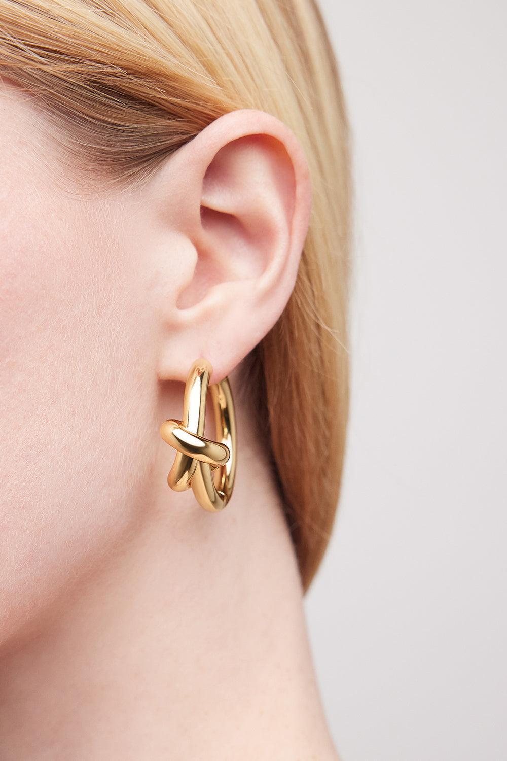 Mini Knot Hoop Earrings - 1in-YELLOW GOLD-JEWELRYBOUTIQUEEARRING-JENNIFER FISHER