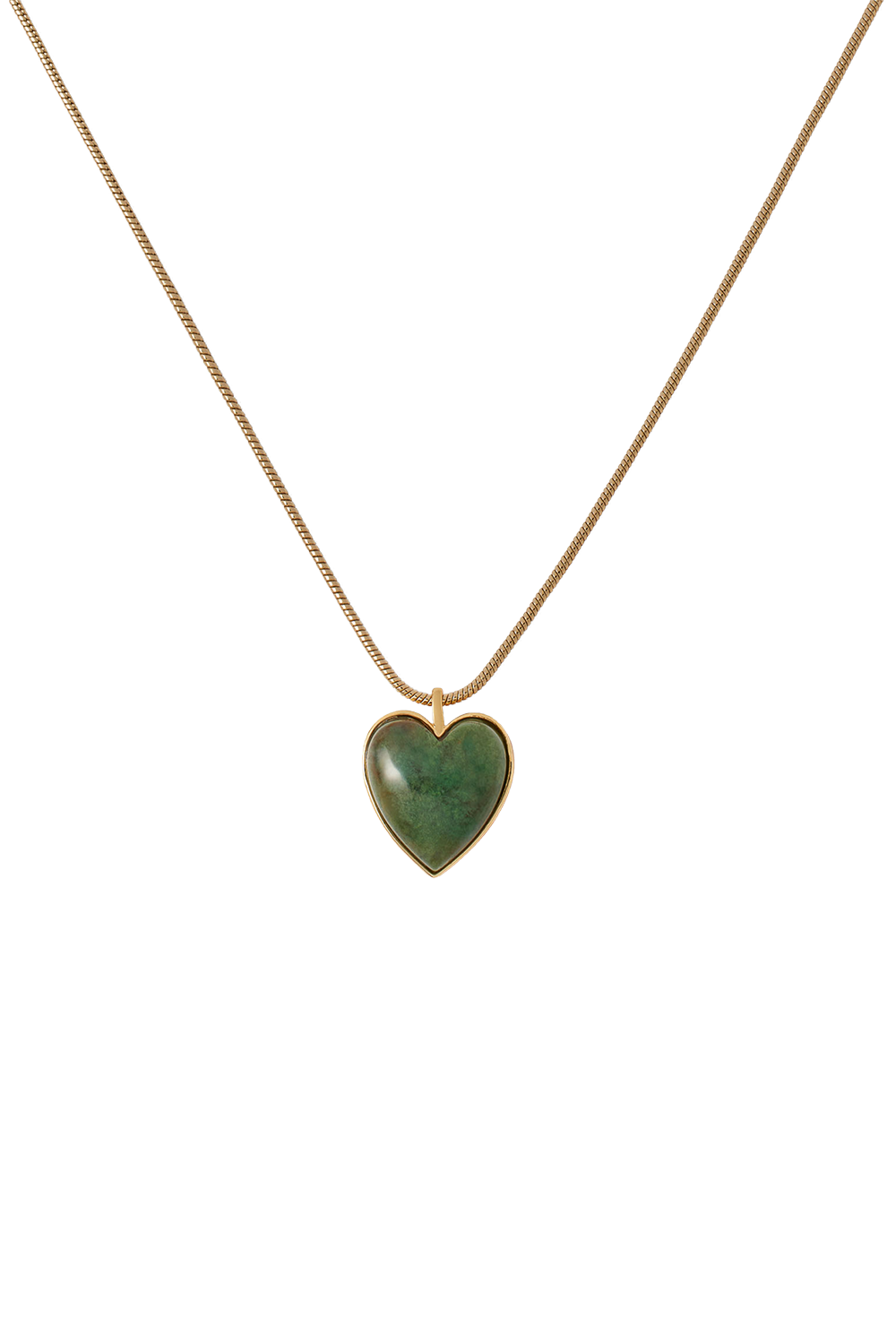 Green Agate Heart Adjustable Choker Necklace-GREEN-JEWELRYBOUTIQUENECKLACE O-JENNIFER FISHER
