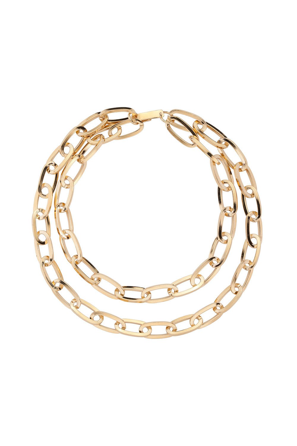 JENNIFER FISHER-Double Large Essential Necklace-YELLOW GOLD