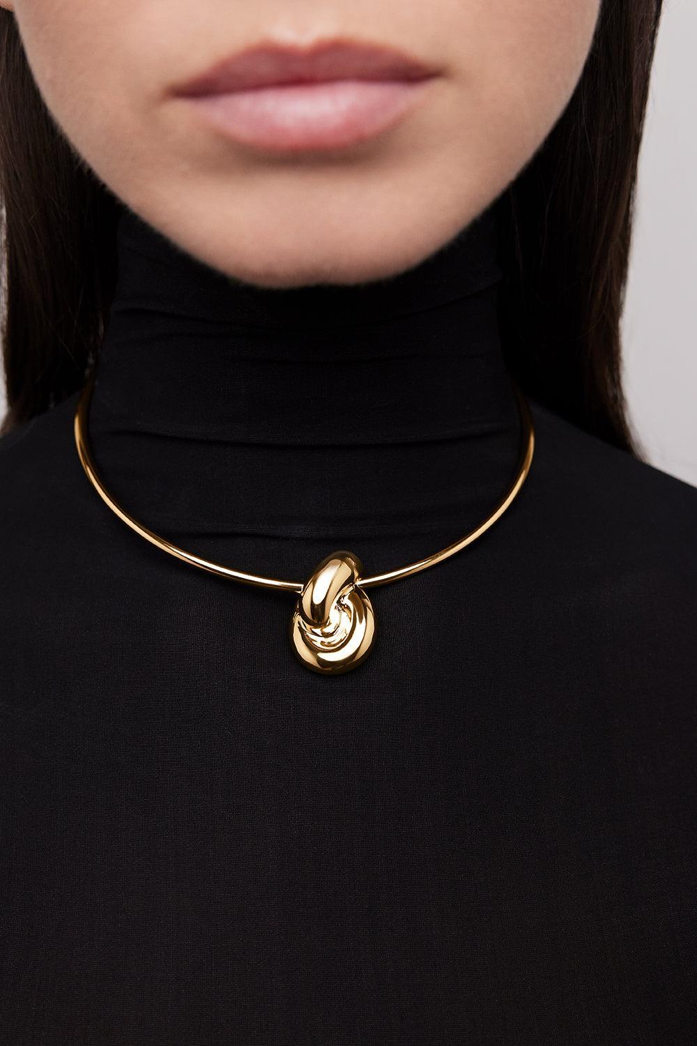 Thin Knot Choker Necklace-YELLOW GOLD-JEWELRYBOUTIQUENECKLACE O-JENNIFER FISHER