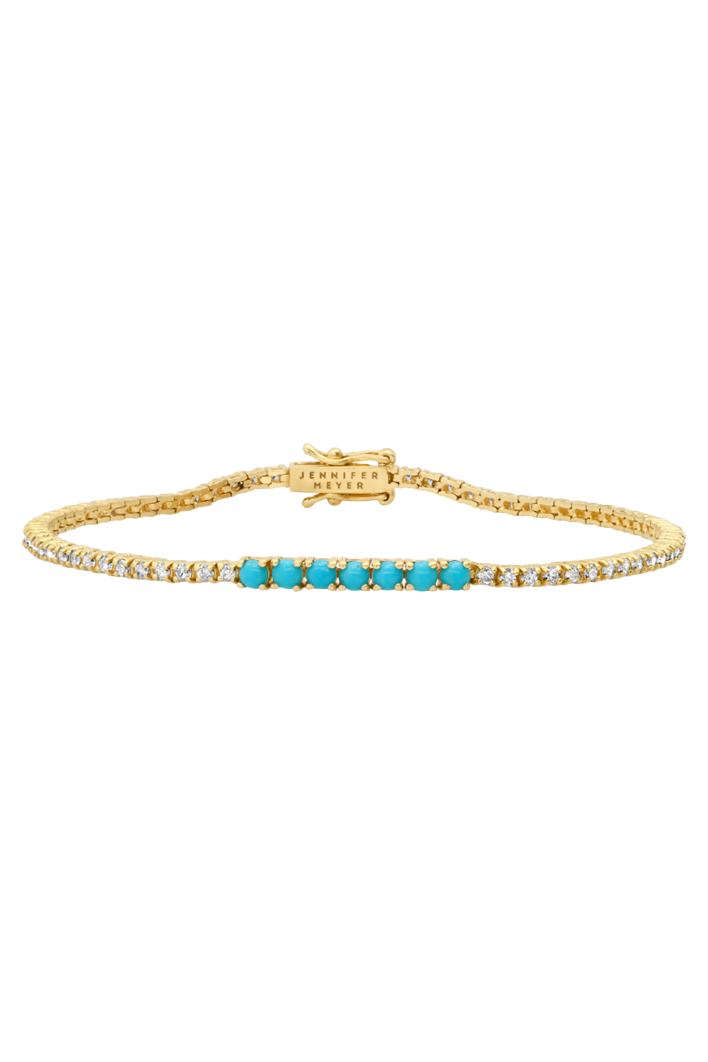 Diamond Turquoise Small 4 Prong Accent Tennis Bracelet
