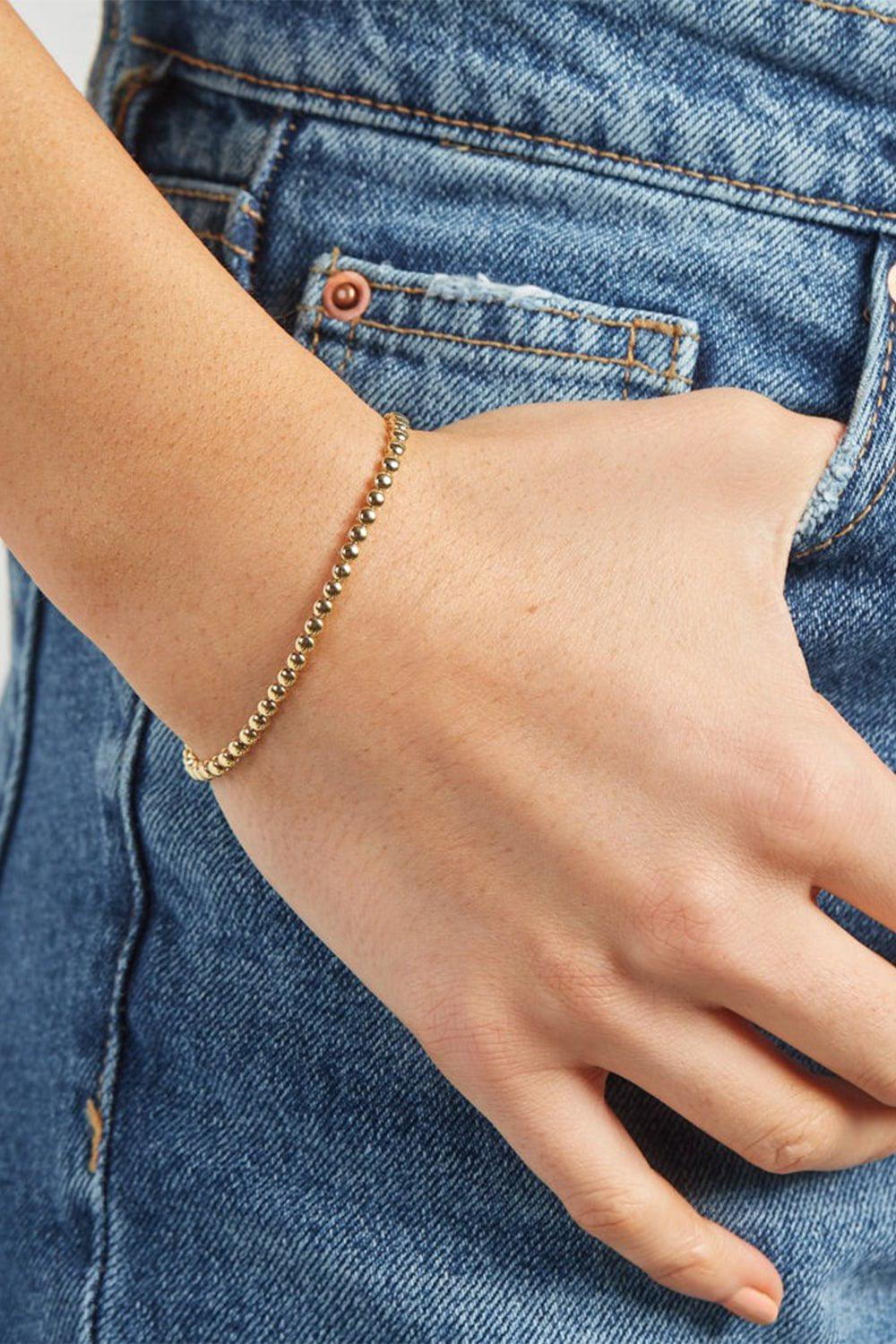 JENNIFER MEYER-Mini Bezel Tennis Bracelet-YELLOW GOLD