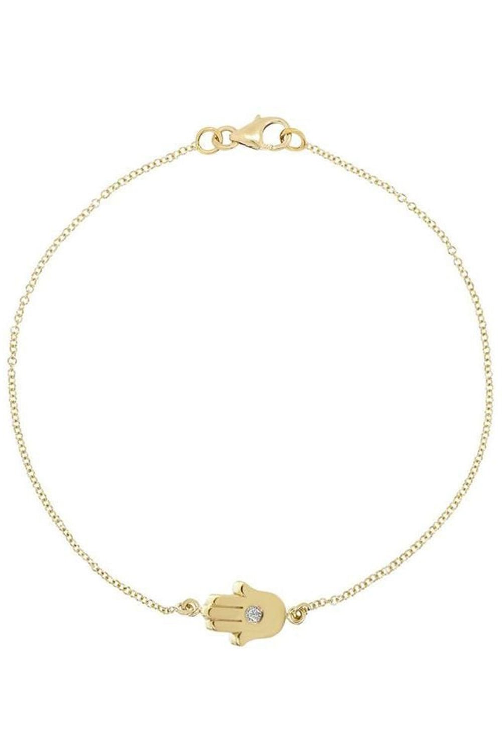 JENNIFER MEYER-Mini Diamond Hamsa Bracelet-YELLOW GOLD