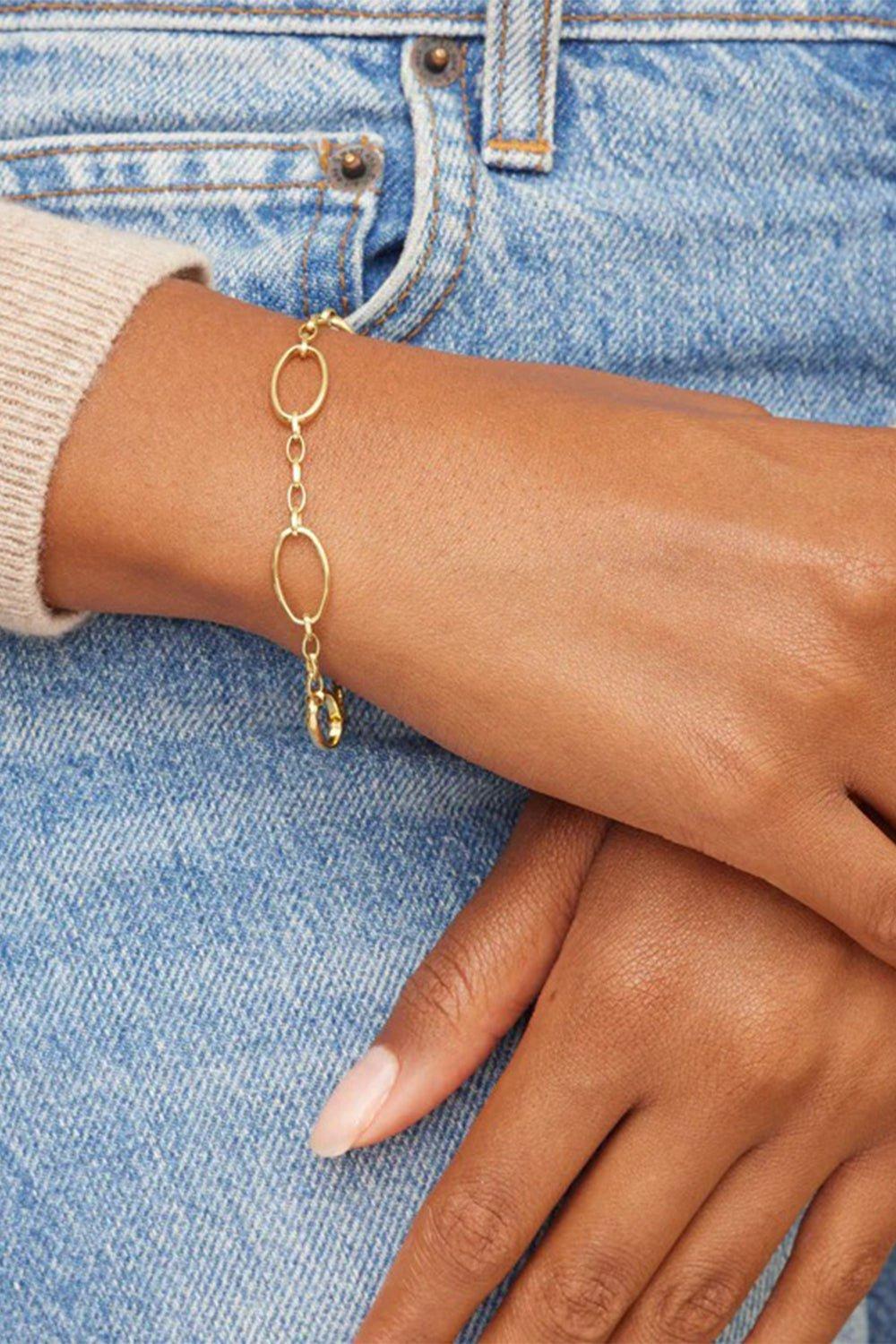 JENNIFER MEYER-Small And Large Edith Link Bracelet-YELLOW GOLD