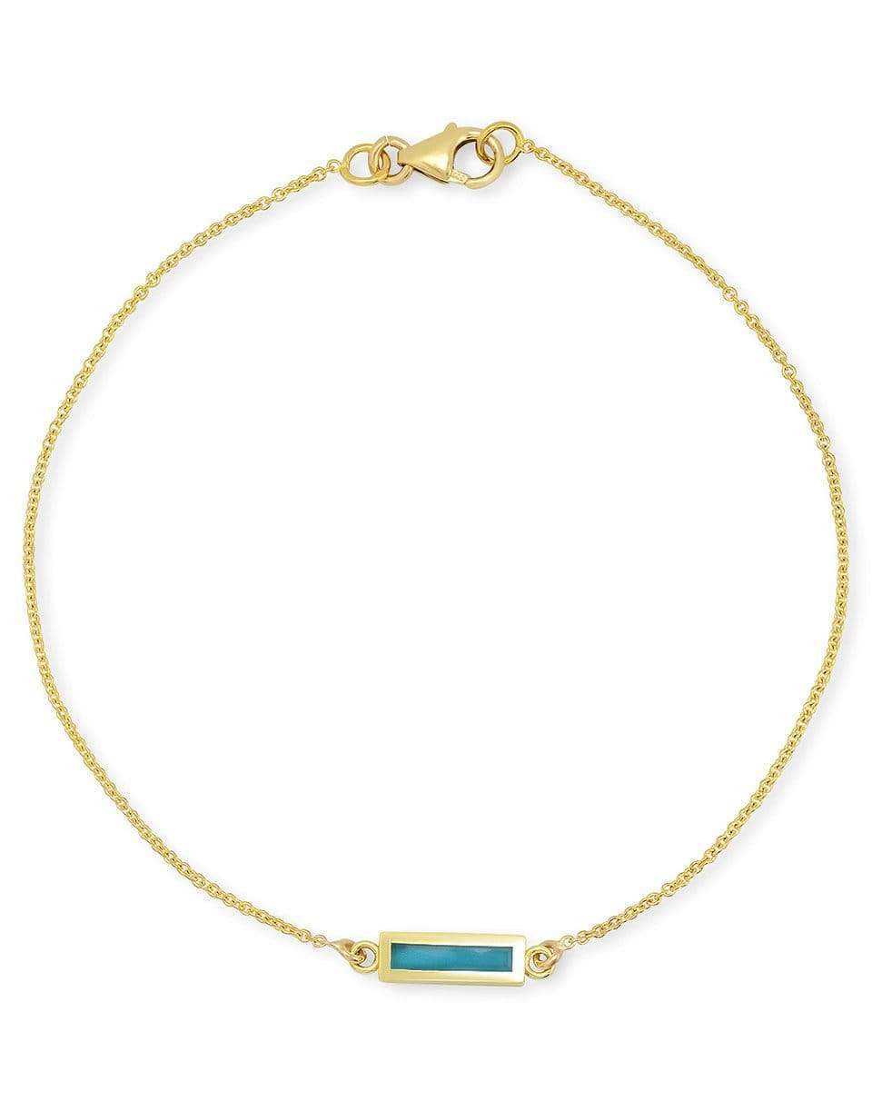 JENNIFER MEYER-Turquoise Inlay Bar Bracelet-YELLOW GOLD