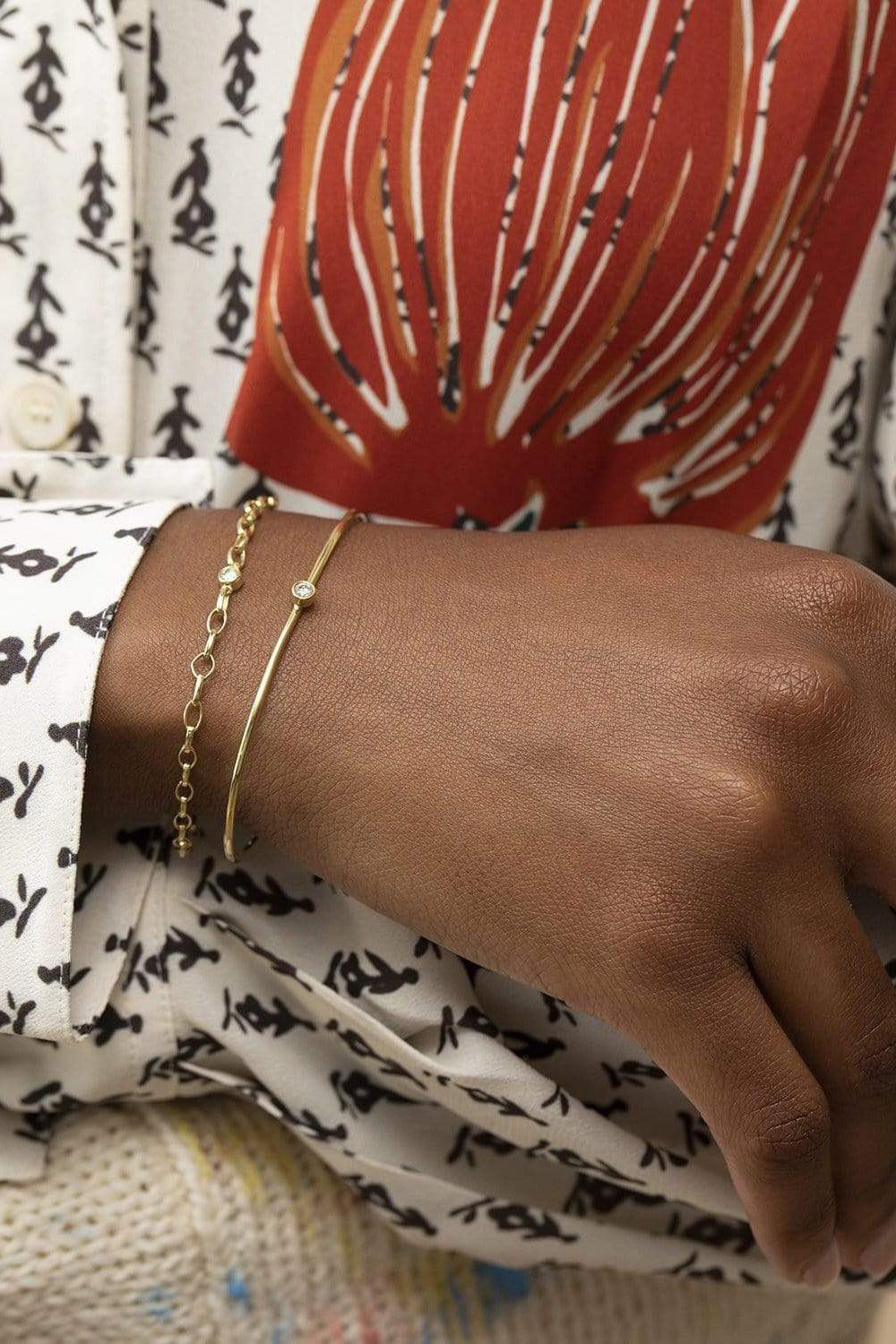 JENNIFER MEYER-Diamond Bezel Cuff-YELLOW GOLD