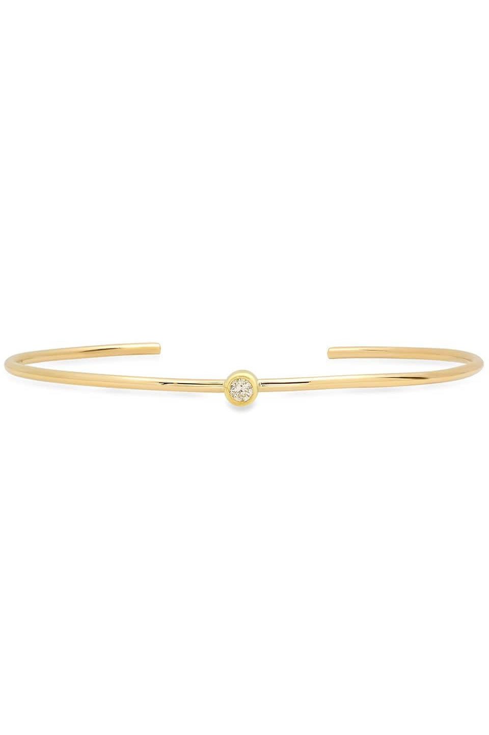 JENNIFER MEYER-Diamond Bezel Cuff-YELLOW GOLD
