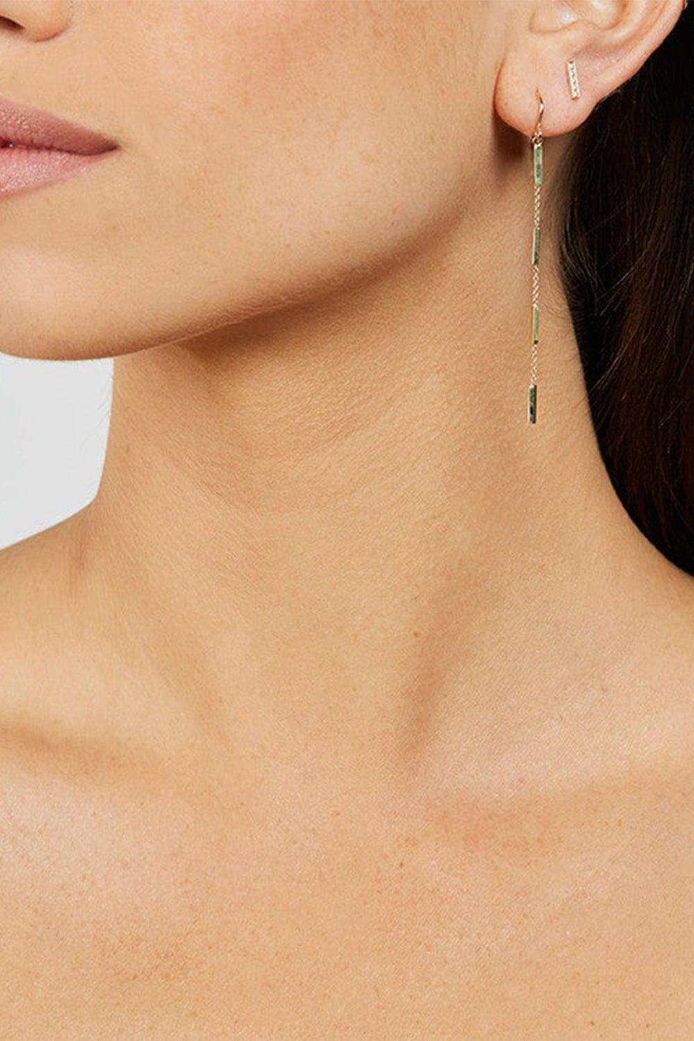 JENNIFER MEYER-Bar By-The-Inch Earrings-YELLOW GOLD