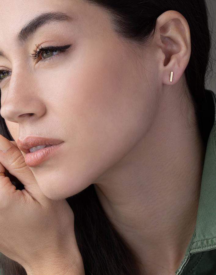 JENNIFER MEYER-Bar Studs-YELLOW GOLD