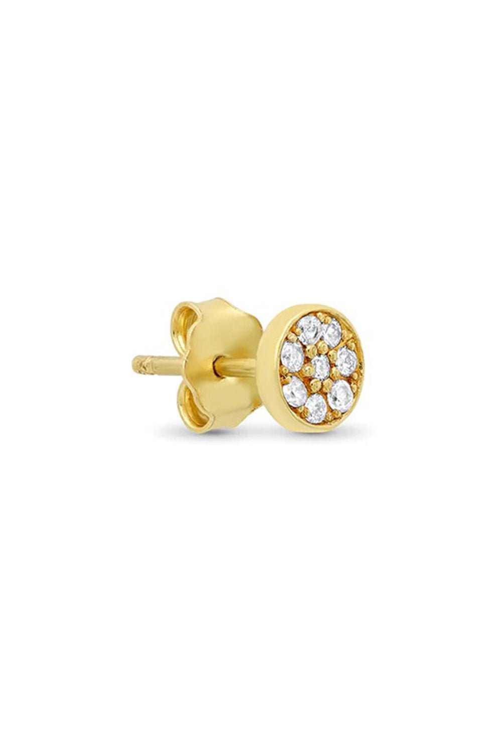 JENNIFER MEYER-Diamond Circle Stud Earrings-YELLOW GOLD