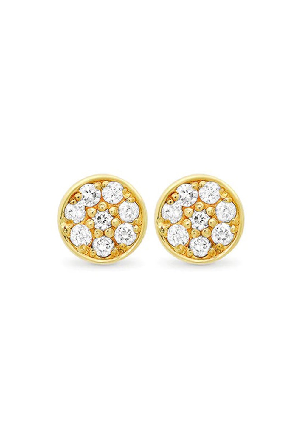 JENNIFER MEYER-Diamond Circle Stud Earrings-YELLOW GOLD