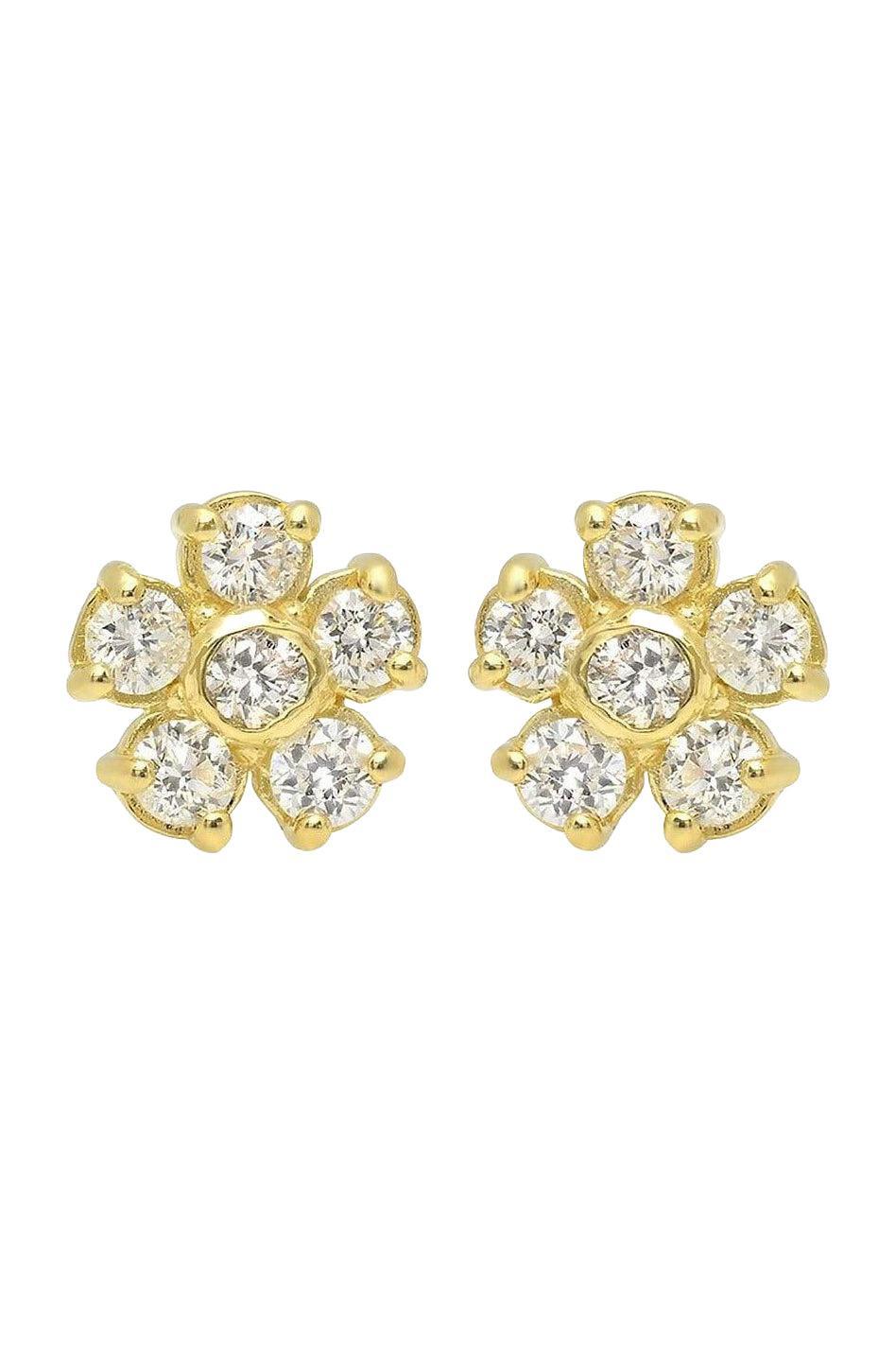 Diamond Flower Studs-YELLOW GOLD-JEWELRYFINE JEWELEARRING-JENNIFER MEYER