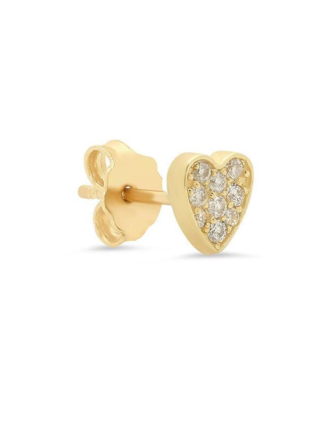 JENNIFER MEYER-Diamond Heart Studs-YELLOW GOLD