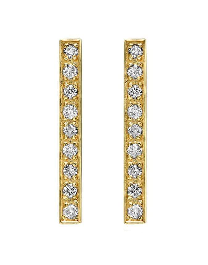 JENNIFER MEYER-Diamond Long Bar Studs-YELLOW GOLD