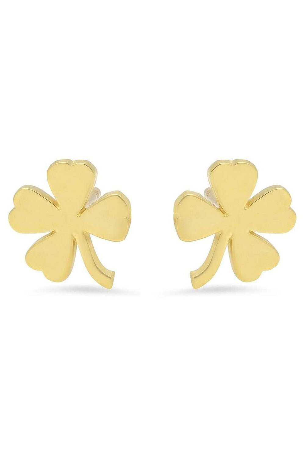 JENNIFER MEYER-Mini Four Leaf Clover Studs-YELLOW GOLD