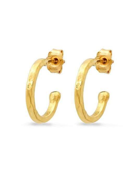 JENNIFER MEYER-Mini Hammered Hoops-YELLOW GOLD