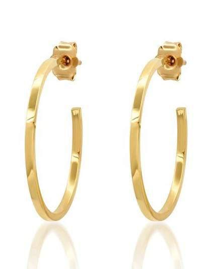 JENNIFER MEYER-Thin Small Yellow Gold Hoops-YELLOW GOLD