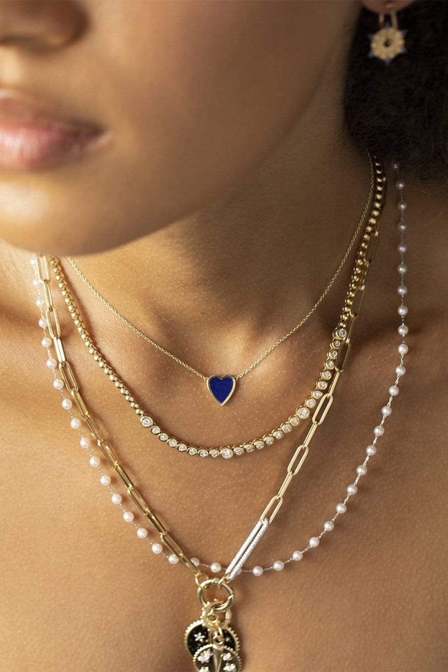 JENNIFER MEYER-1/3 Diamond Mini Bezel Tennis Necklace-YELLOW GOLD
